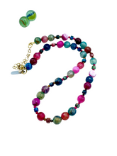 Multi coloured mixed gemstones necklace