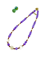 Lilac agate & citrine necklace