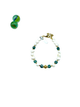 Freshwater pearls & jade gemstone bracelet