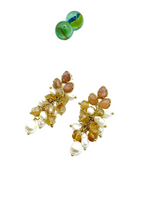''AMALFI'' dangle earrings (citrine / freshwater pearls )