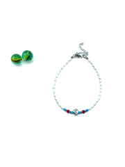''mini sea snail'' anklet (freshwater pearls)