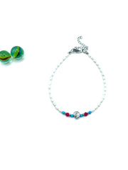 ''mini sea snail'' anklet (freshwater pearls)