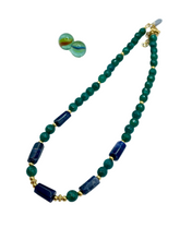 GREEN AGATE & SODALITE NECKLACE