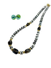 ''ZEBRA'' AGATE & SMOKY QUARTZ NECKLACE