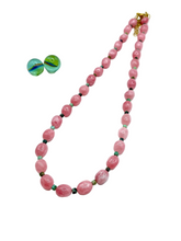 PINK AGATE PEBBLES & AFRICAN TURQUOISE NECKLACE
