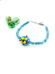 millefiori & semi precious stones bracelet