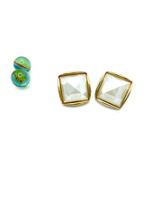 ''GLOSSY WHITE'' VINTAGE EARRINGS