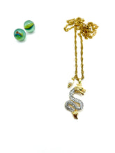 ''GOLDEN DRAGON'' PENDANT STEEL CHAIN NECKLACE