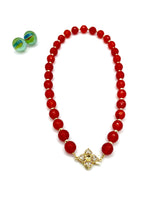 ''FLORA'' ORANGE AGATE GEMSTONE NECKLACE