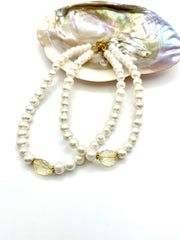 BAROQUE PEARLS & CITRINE NECKLACE