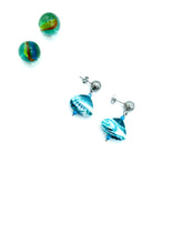 BLUE MURANO SHELLS EARRINGS