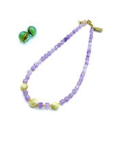 LILAC JADE & YELLOW NATURAL SHELLS NECKLACE
