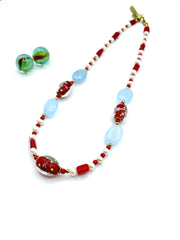 MURANO BEADS (FLOWERS) / BABY BLUE JADE NECKLACE