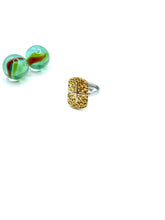 ''CROSS'' minimal stainless steel RING ( Gold/silv mix)