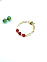 CITRINE/ORANGE AGATE BRACELET