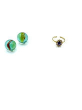 ''FLOWER'' ROSETTA STAINLESS STEEL RING ( MAUVE )