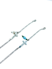 ''CROSS'' STAINLESS STEEL CHAIN BRACELET (SILVER)