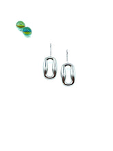 ''LUSTRE SQUARE'' STAINLESS STEEL EARRINGS
