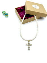freshwater pearls A' & ''baroque cross with crystals''