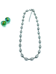 “Crystal eyes” choker necklace ( silver/white )