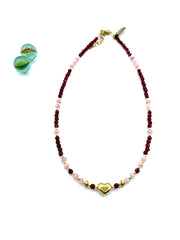 ''HEARTBEAT''jade necklace (bordeaux)