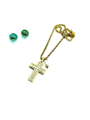 ''BIG CROSS'' STAINLESS STEEL CHAIN NECKLACE