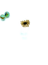 ''ANEMONE'' STAINLESS STEEL RING ( GREEN )