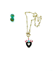 ''HEART OF DESIRE'' STEEL CHAIN NECKLACE (black)