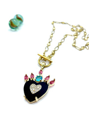 ''HEART OF DESIRE'' STEEL CHAIN NECKLACE (black)