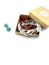 ''SIMONA'' stainless steel bold bracelet (wavy)