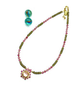 “Crystallina” gemstone necklace ( pink )