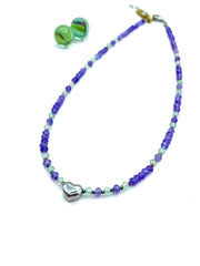 ''HEARTBEAT''jade necklace (lilac)