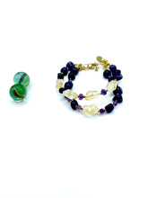 Amethyst & citrine double bracelet