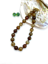 AGATE (BROWN) & CARNELIAN GEMSTONE NECKLACE 16MM