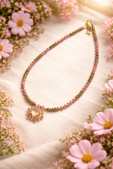 “Crystallina” gemstone necklace ( pink )