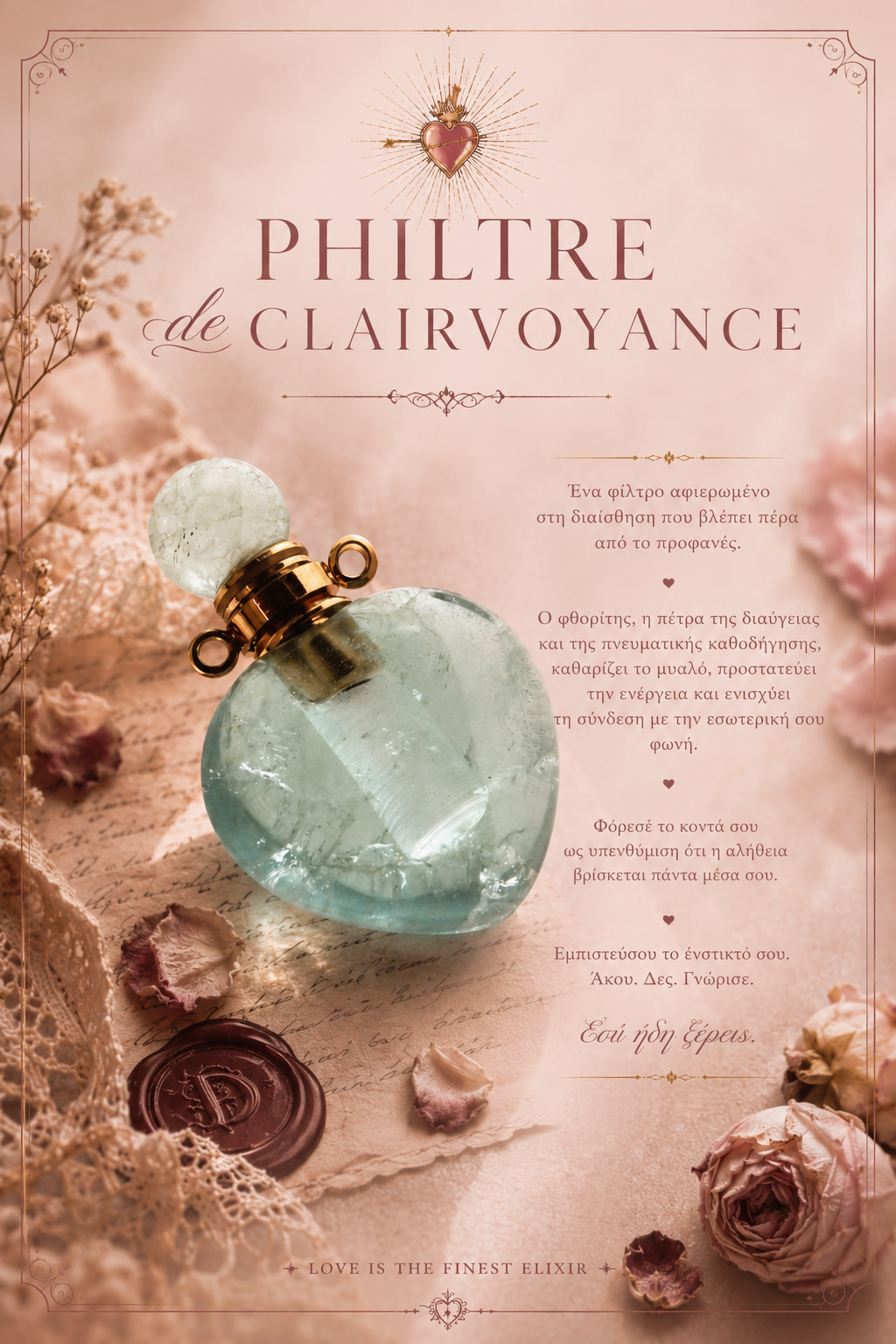 ''PHILTRE DE CLAIRVOYANCE'' ROSARIO NECKLACE (Fluorite)