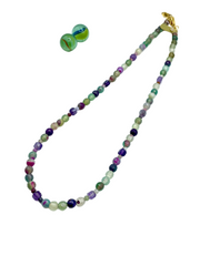 Multi purple agate necklace
