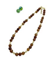 Agate & citrine gemstone necklace