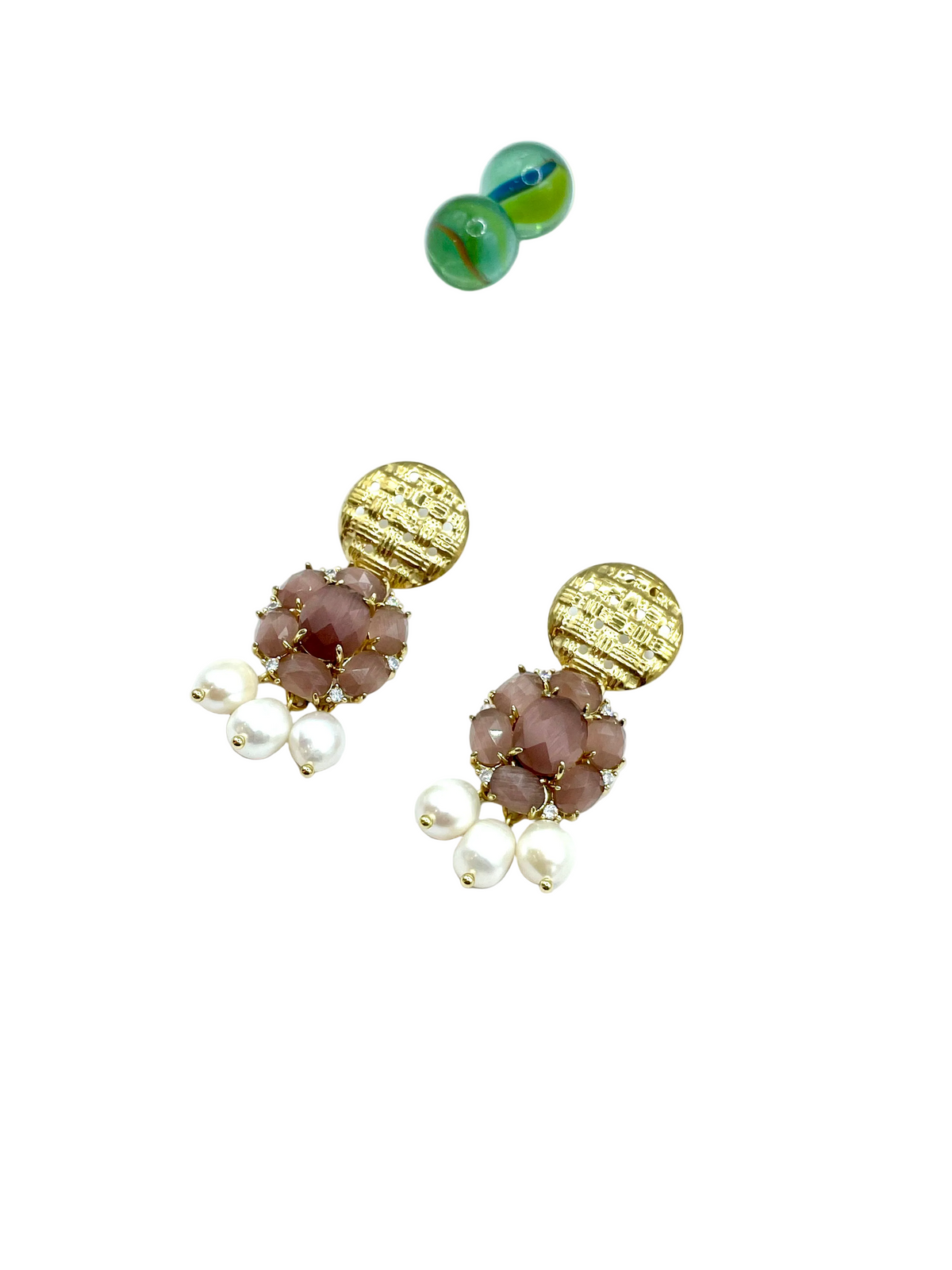 “Florence” dangle earrings (dusty rose)