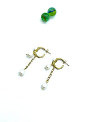 Freshwater pearls hoop earrings