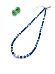 Lapis, pearls & tourmaline necklace