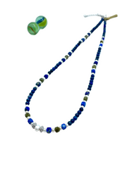 Lapis, pearls & tourmaline necklace