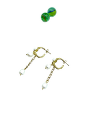 Freshwater pearls hoop earrings