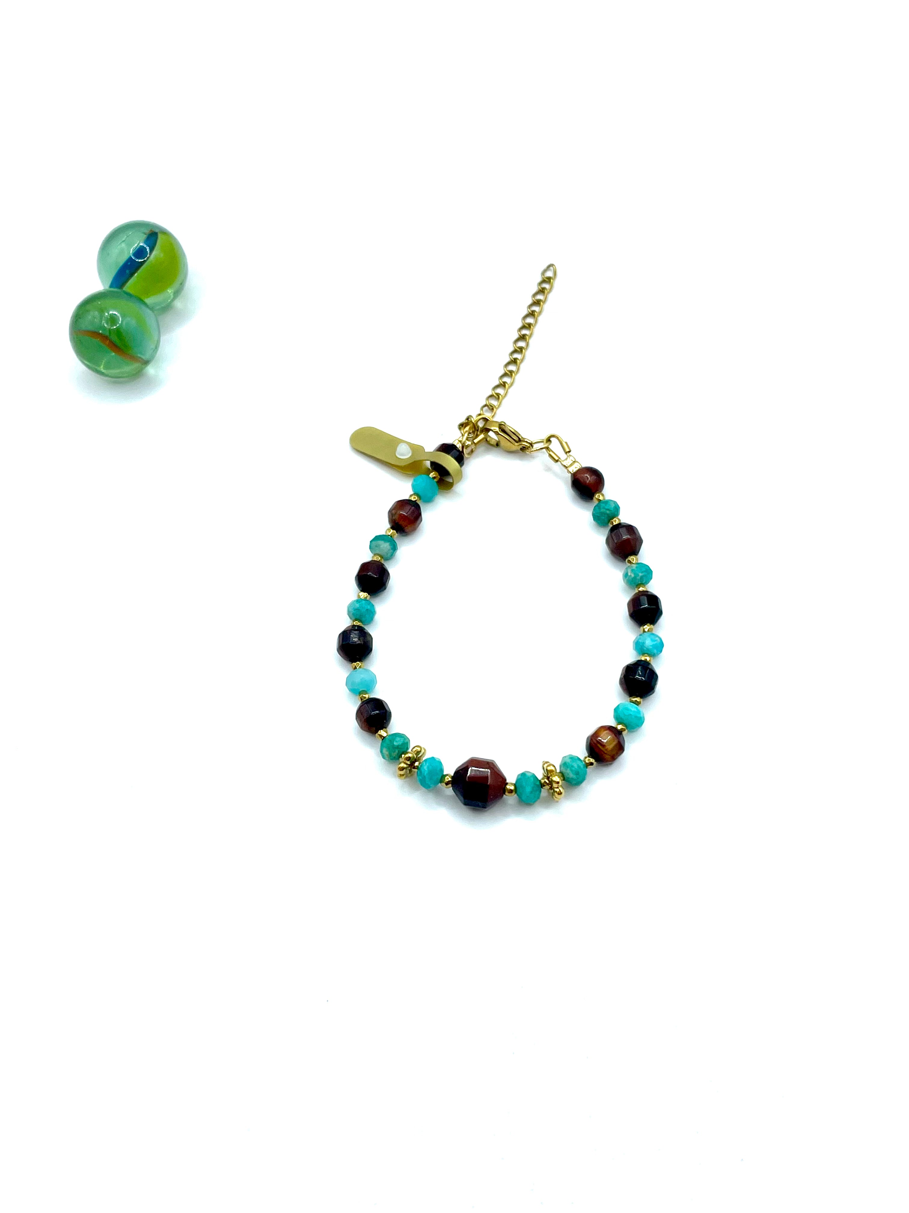Tiger’s eye & Amazonite gemstone bracelet