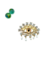 Big brown ''Evil eye'' brooch