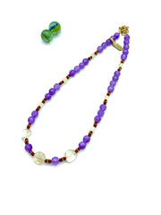 Lilac agate & citrine necklace