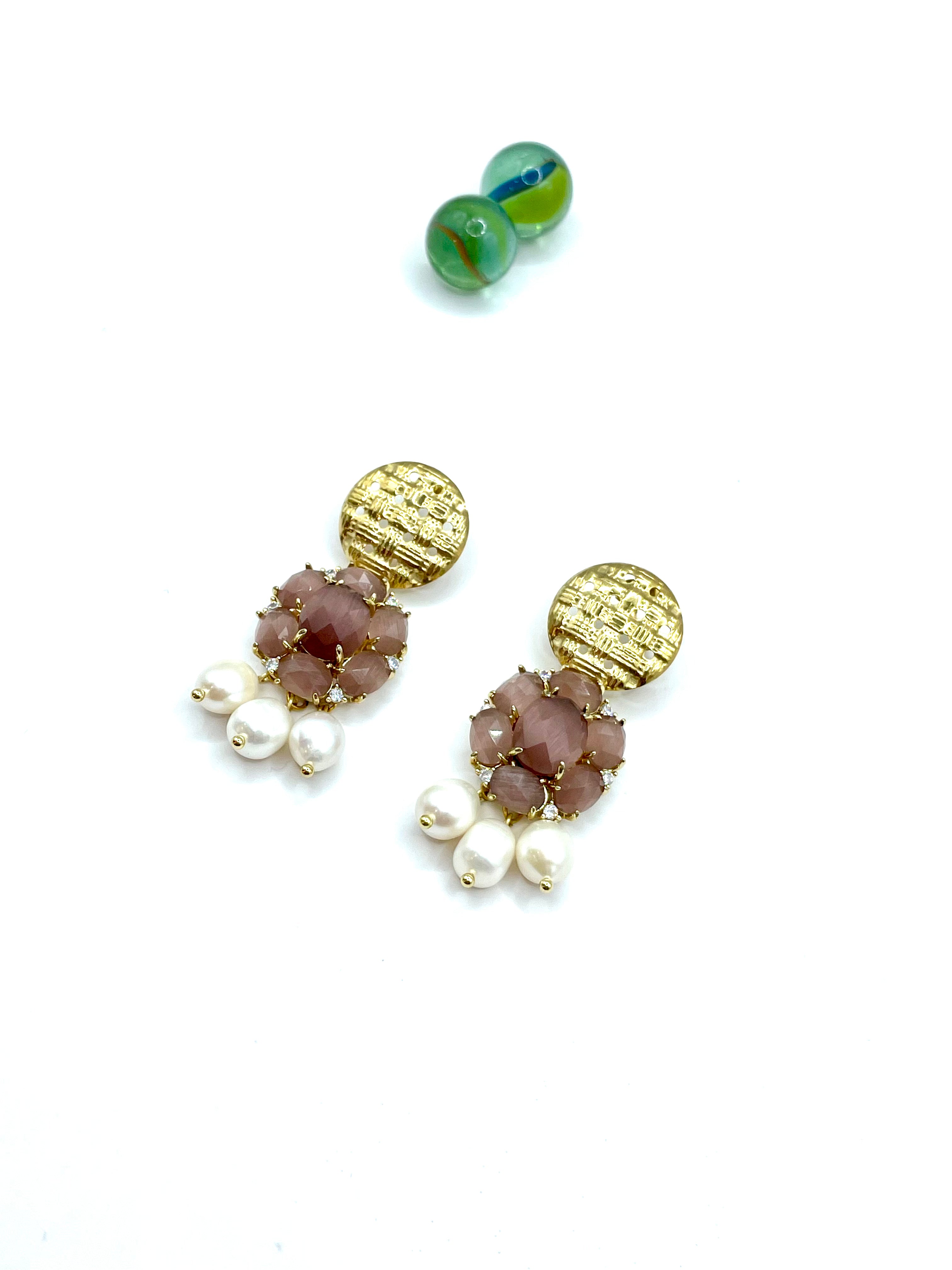 “Florence” dangle earrings (dusty rose)