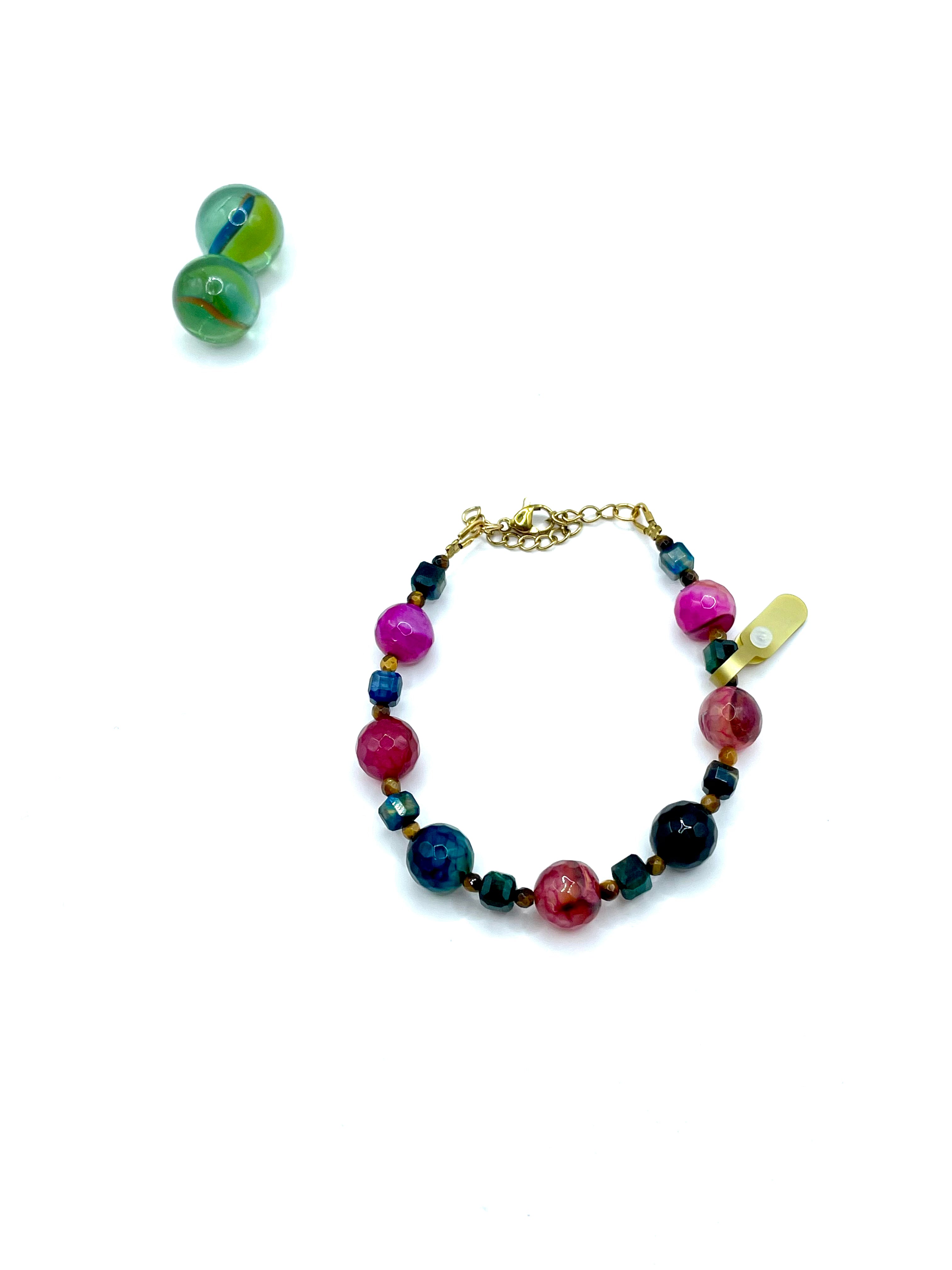 Multi coloured mixed gemstones bracelet