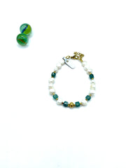 Freshwater pearls & jade gemstone bracelet