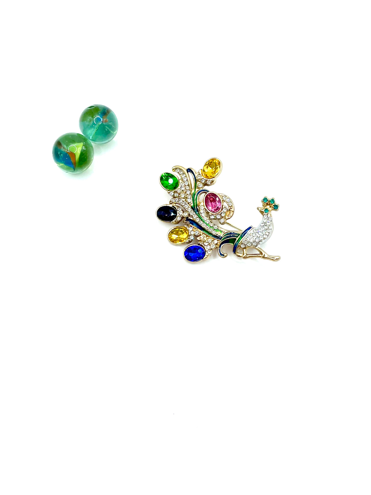 “Peacock” brooch (multicoloured)